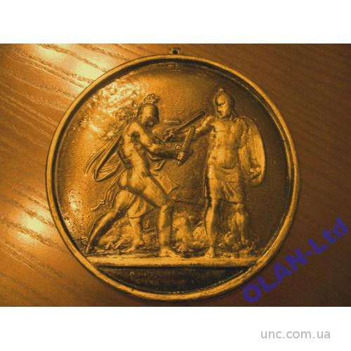 БРОНЗА.БИТВА в1812г.Барельеф графа Ф.ТолстогоXIXв.