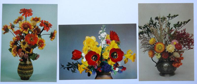 Открытка цветы Польша 1980-е гг. Чистая. 3 шт. набор П01