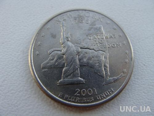 25 центов США  Нью Йорк 2001 год