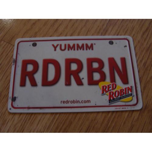 Карточка пластик США.  Red Robin Gourmet Burgers    № 2