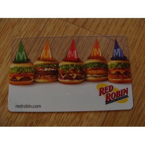 Карточка пластик США.  Red Robin Gourmet Burgers    № 7
