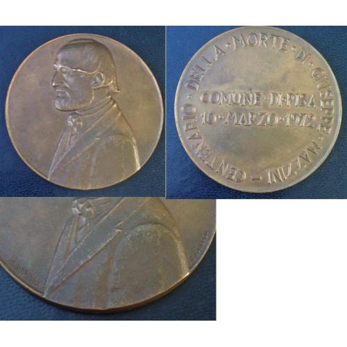 медаль 100лет смерти Маззини 1972г Италия