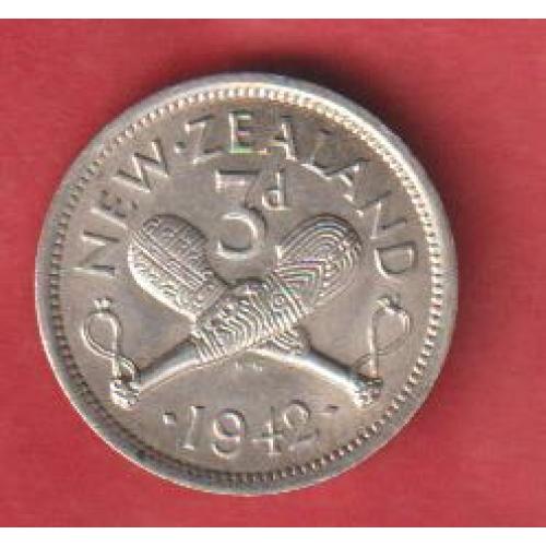 Новая Зеландия. 3 пенса 1942 г.