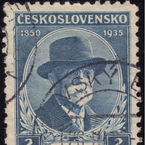Чехословакия 1935 President Masaryk 204 A56 2k gray blue, buff