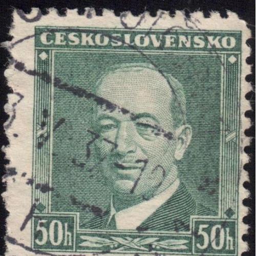 Чехословакия 1936 Pres. Eduard 216 A62 50h dull green