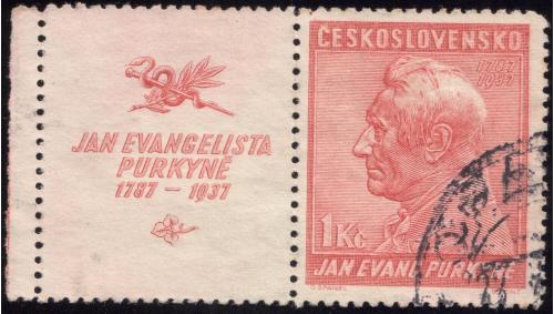 Чехословакия 1937 Jan Evangelista 233 A76 1k dull rose