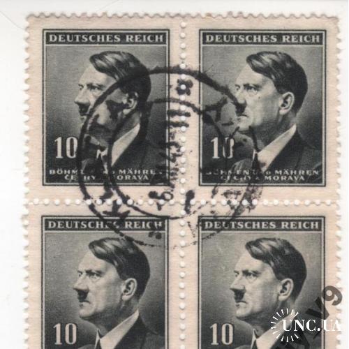 Рейх Богемия и Моравия Гитлер 62 A21 10(h) gray bl
