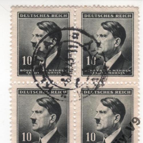 Рейх Богемия и Моравия Гитлер 62 A21 10(h) gray blk. Сцепка.