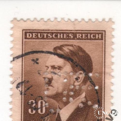 Рейх Богемия и Моравия Гитлер 63 A21 30(h) Перфин.