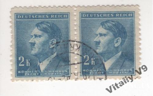 Рейх Богемия и Моравия Гитлер 72 A21 2k light blue