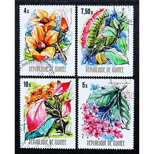 Марки Гвинеи 1974 г. Цветы (8 марок).