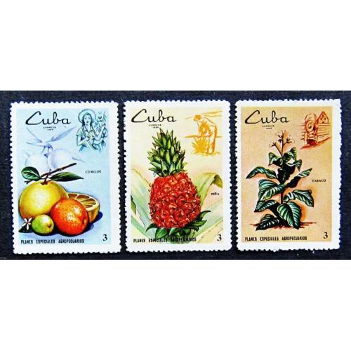 Марки Кубы 1969 г. Тропические растения. MNH