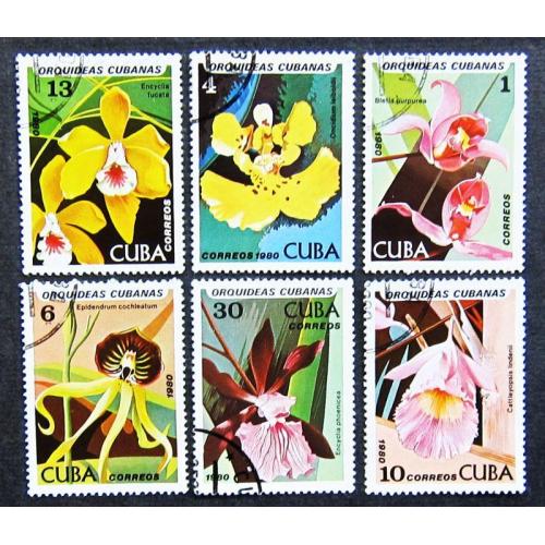 Марки Кубы 1980 г. Цветы. Орхидеи.
