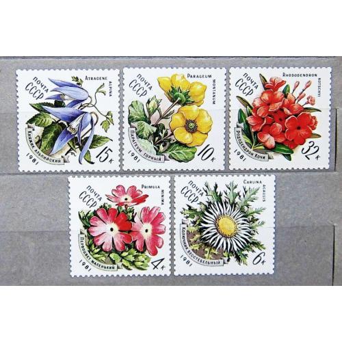 Марки СССР 1981 года. Цветы украинских Карпат. MNH