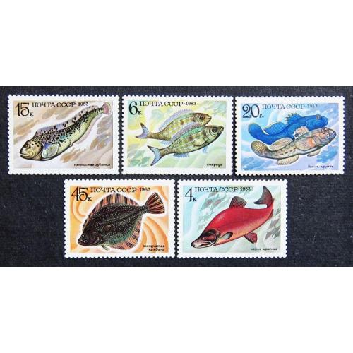 Марки СССР 1983 года. Промысловые рыбы. MNH