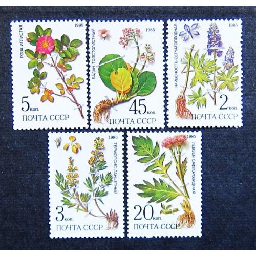 Марки СССР 1985 года. Лекарственные растения Сибири. MNH