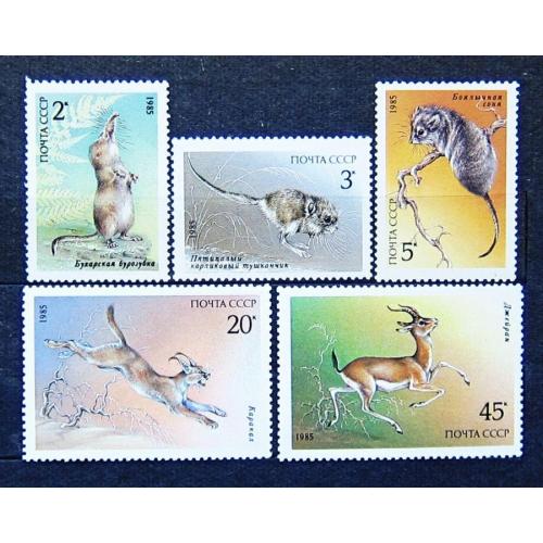 Марки СССР 1985 года. Животные, занесенные в Красную книгу СССР. MNH