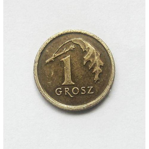 Монета 1 грош, 2015 год, Польша 