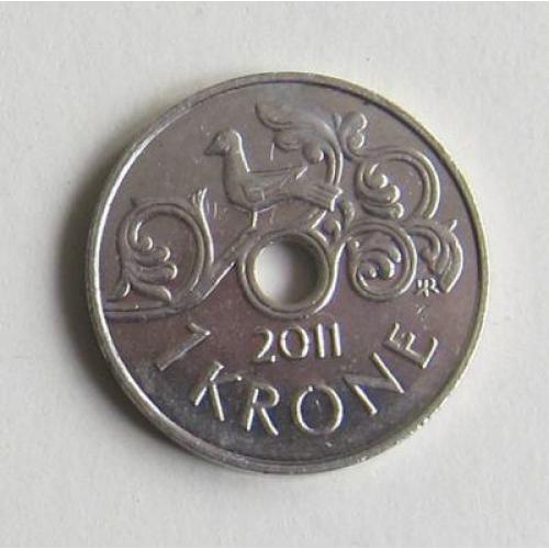 Монета 1 крона 2011 год, Норвегия