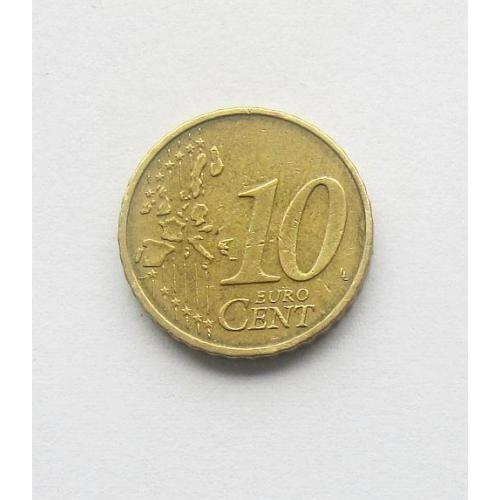 Монета 10 евроцентов, 2002 год, Германия