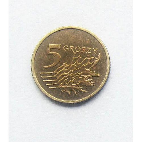 Монета 5 грошей, 1998 год, Польша