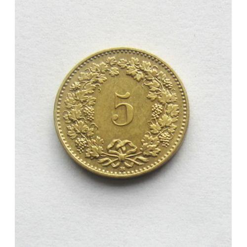 Монета 5 рапен, 2011 год, Швейцария