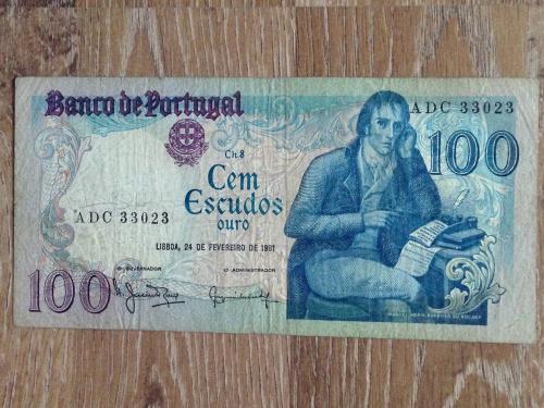 Банкнота 100 эскудо Португалия 1981.