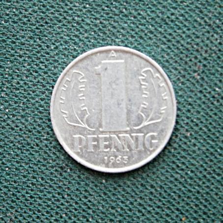  1 пфенниг  1963 А Германия (ГДР)