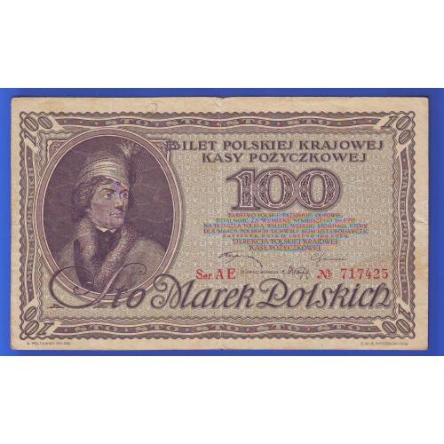  100 марок 1919  Польша  Серия АE 
