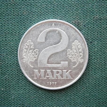    Германия (ГДР)  2 марки 1977 А Состояние!