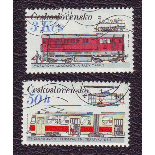 Чехословакия 1985 Поезда Локомотивы Вагоны Железная дорога