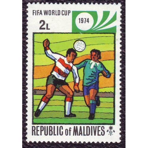   Мальдивы 1974 Спорт Футбол Чемпионат мира  Негашеная