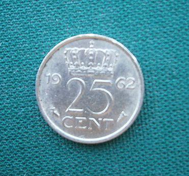  25 центов 1962  Нидерланды.