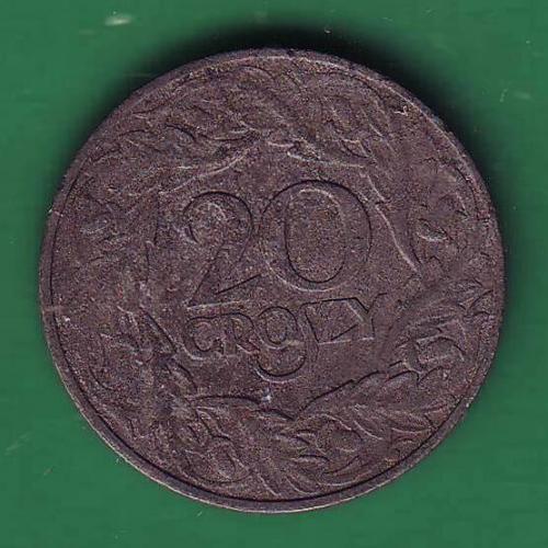 Польша 20 грошей 1923 Генерал губернаторство Выпушены в 1939 во время окупации Германией