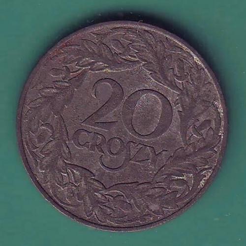 Польша 20 грошей 1923 Генерал губернаторство Выпушены в 1939 во время окупации Германией