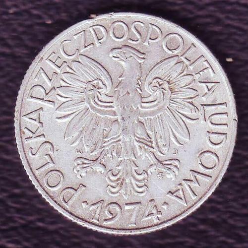 Польша 5 злотых  1974 