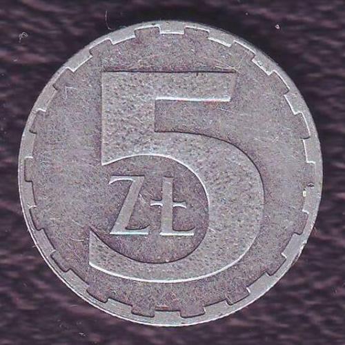 Польша 5 злотых  1990 