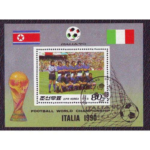  Северная Корея(КНДР) 1990 Спорт Футбол Чемпионат мира  Италия-90  Блок