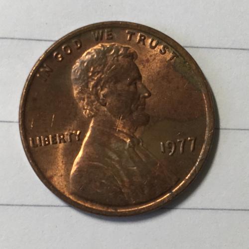 Монета 1 цент 1977 год 