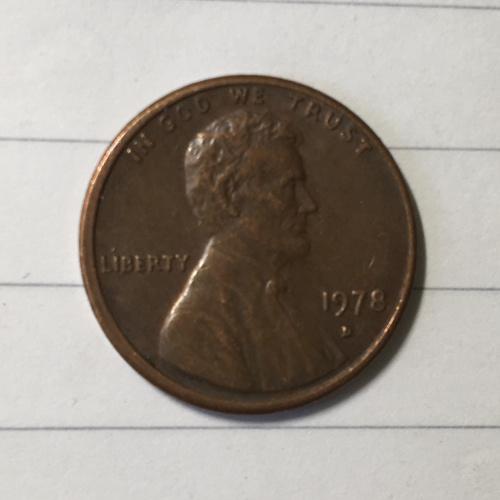 Монета 1 цент 1978 год "D"