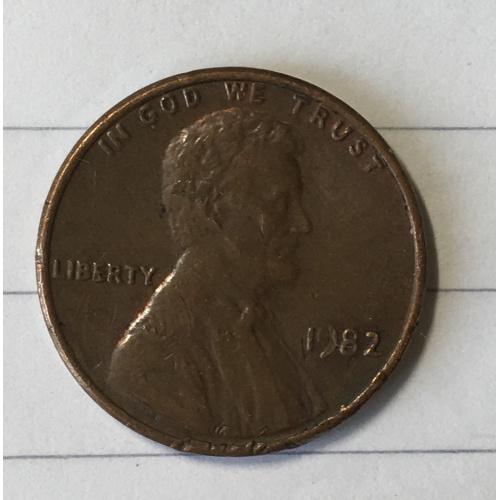 Монета 1 цент 1982 год 