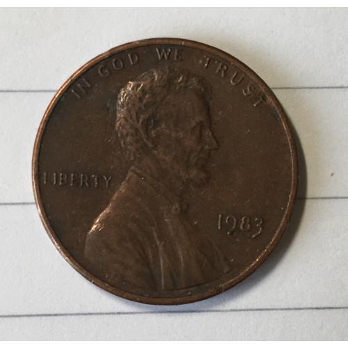 Монета 1 цент 1983 год 