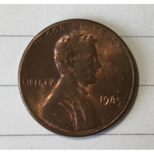 Монета 1 цент 1985 год 