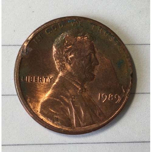 Монета 1 цент 1989 год 
