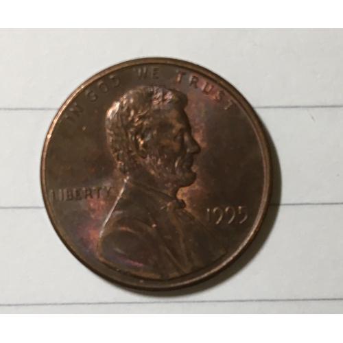 Монета 1 цент 1995 год 