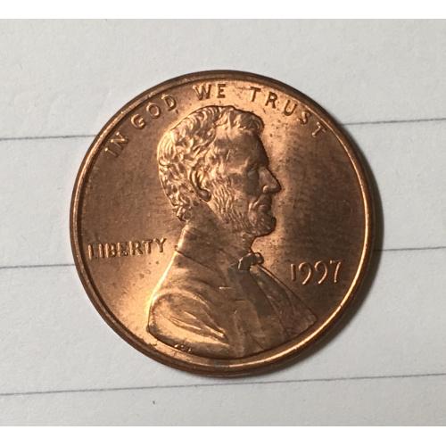 Монета 1 цент 1997 год 
