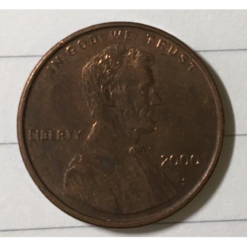 Монета 1 цент 2000 год "D"