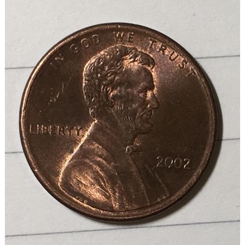 Монета 1 цент 2002 год 