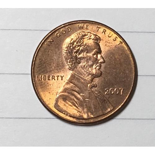 Монета 1 цент 2007 год 