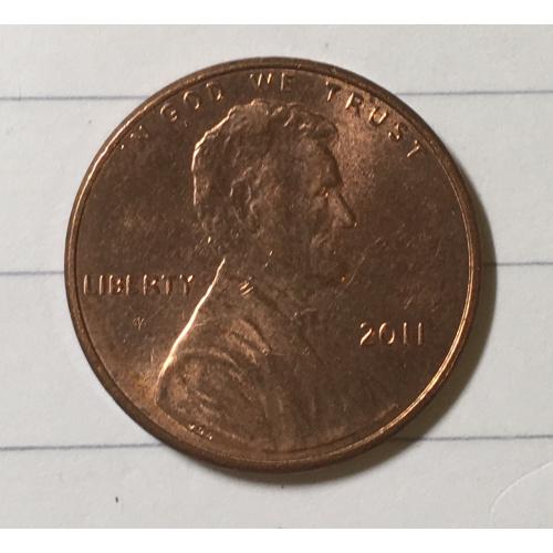 Монета 1 цент 2011 год 